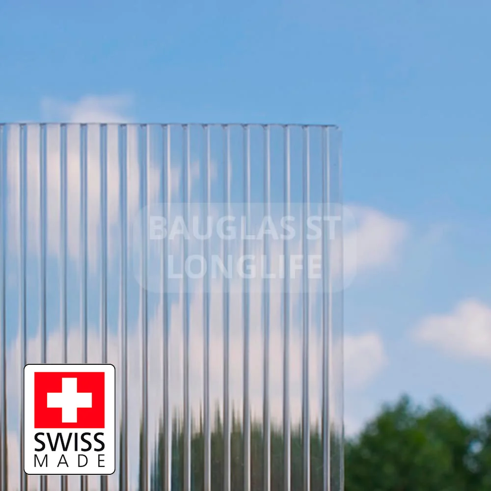 сотовий полікарбонат 40мм прозорий 1УФ BAUGLAS ST LONGLIFE PROFESSIONAL Швейцарія